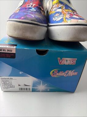 Vans Sailor Moon Canvas Slip-Ons in Blue, Purple, White